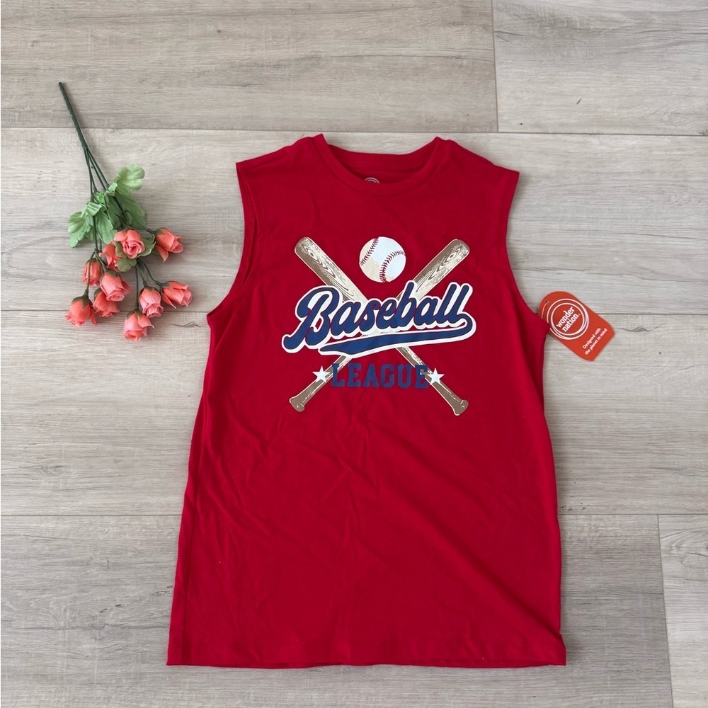 Wonder Nation Boys Baseball sleeveless tee NWT L 10/12